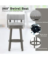 Sugift 27/31 Inch Swivel Bar Stool with Upholstered Back Seat and Footrest-27 inches