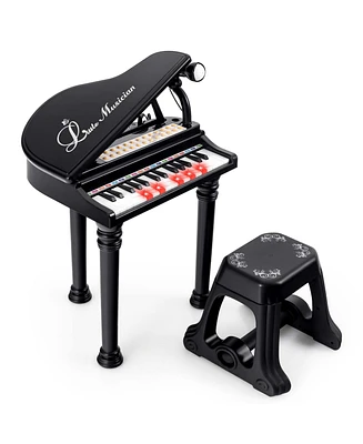 Costway 31 Keys Kids Piano Keyboard Toy Toddler Musical Instrument with Stool & Microphone
