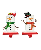 Glitzhome Christmas Snowman Stocking Holders, Set of 2