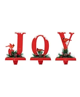 Glitzhome Christmas Metal Joy Stocking Holders, Set of 3