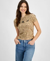 Rebellious One Juniors' Bow-Front Side-Ruched Tee