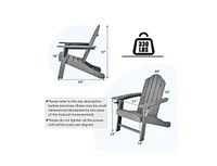 Slickblue Outdoor Adirondack Chair with Built-in Cup Holder for Backyard Porch