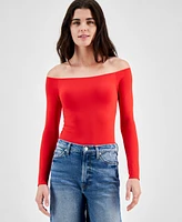 Just Polly Juniors' Off-The-Shoulder Long-Sleeve Bodysuit