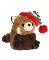 Aurora Mini Romi Red Panda Rolly Pet Festive Plush Toy Brown 4"