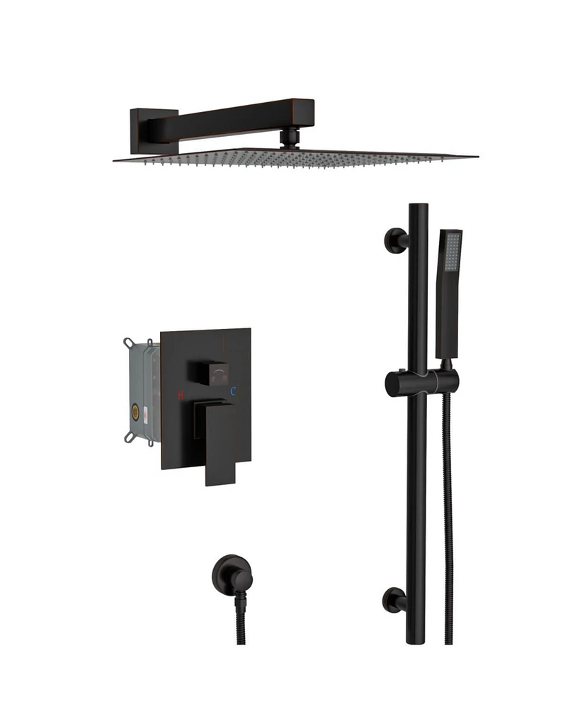 Streamdale Furniture Oil Rubbed Bronze Rain Shower System with Adjustable Slide Bar - Oil