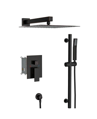 Simplie Fun Oil Rubbed Bronze Rain Shower System with Adjustable Slide Bar - Oil