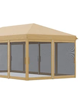 Spacious 10'x20' Gazebo with Uv Protection and Mesh Netting