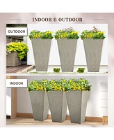 Streamdale Furniture Versatile Matte-Finish Planter Pots Indoor/Outdoor, Self-Draining, Weather-Resistant