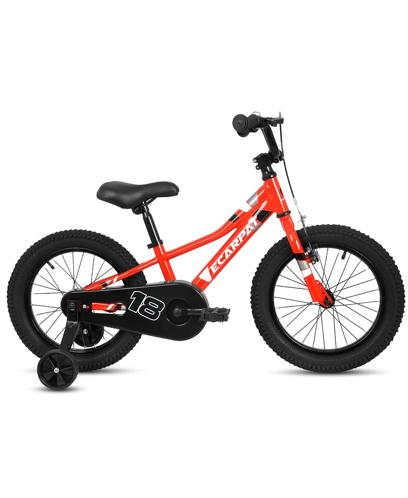 Simplie Fun 18 Inch Kids Bike with Adjustable Saddle and Training Wheels