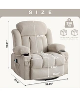 Massage Recliner Sofa with Usb and Cup Holders