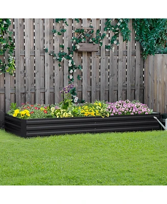 Simplie Fun Galvanized Raised Garden Bed, 7.9' x 3' x 1' Metal Planter Box, for Growing Vegetables, Flowers, Herbs, Succulents, Gray