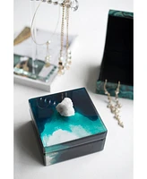 Bethany Green Jewelry Box with Geode Finial