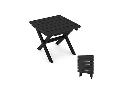 Slickblue Outdoor Folding Side Table Foldable Weather-Resistant Hdpe Adirondack