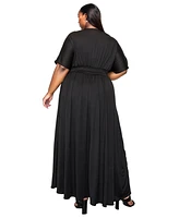 L I V D Plus Raffi Pocket Empire Waist Maxi Dress