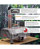 12" Rotatable Outdoor Pizza Oven - Portable and Stainless