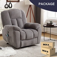 Streamdale Furniture Elderly Recliner Chair with Heat, Massage, Usb (Grey)