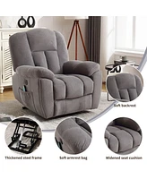 Streamdale Furniture Elderly Recliner Chair with Heat, Massage, Usb (Grey)