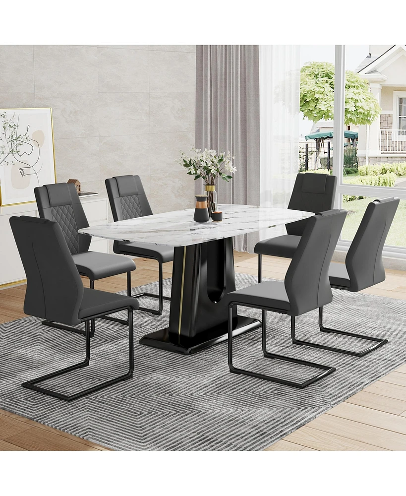 Simplie Fun Ultra-Modern Dining Table for 6-8