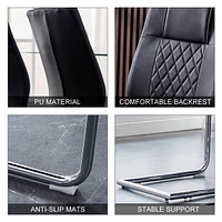 Modern Pu Leather Dining Chairs with Metal Legs | Easy Assembly