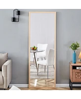 Simplie Fun All-Solid Wood Frame Mirror with Simple Assembly