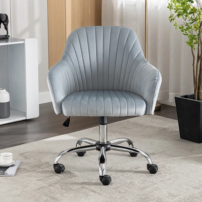 Simplie Fun New - Modern Home Office Leisure Chair With Adjustable Velvet Height And Adjustable Casters