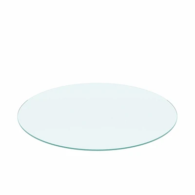 Simplie Fun 24 Inch Round Tempered Glass Table Top Clear Glass 1/4 Inch Thick Flat Polished Edge