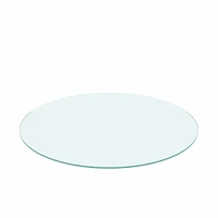 Simplie Fun 24 Inch Round Tempered Glass Table Top Clear Glass 1/4 Inch Thick Flat Polished Edge