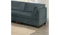 Simplie Fun 8 Piece Grey Chenille Modular Sofa Set - Modern Family Furniture