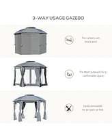Elegant 12x12 Pavilion with Curved Canopy for Outdoor Gatherings