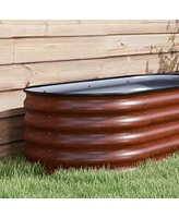 Sturdy Galvanized Metal Raised Garden Bed for Outdoor Gardening