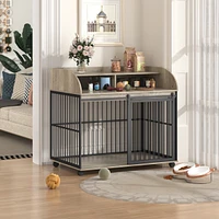 Streamdale Furniture Designer Dog House Stylish Furniture-Style Dog Crate with Sliding Door and Storage