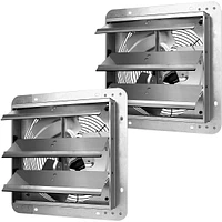 Streamdale Furniture 12 Inch Shutter Exhaust Fan Aluminum High Speed 1620 Rpm, 940 Cfm, 2-Pack, Silver