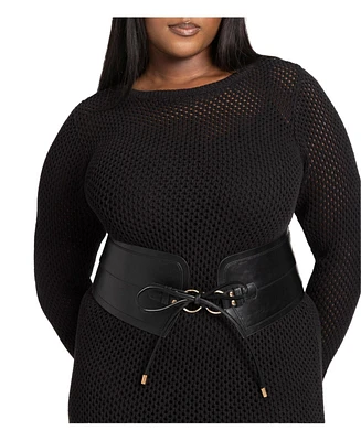Eloquii Women's Plus Size Tie Front Corset Belt