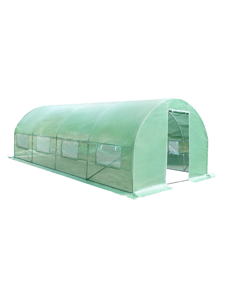 Slickblue 10 x 6.5 x 20 Feet 8 Windows Backyard Walk-in Greenhouse