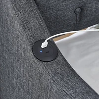 Twin-Size Tufted Upholstery Daybed with Pull-Out Trundle and Usb Charging