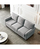 Streamdale Furniture Linen Fabric Upholstered With Storage Sofa