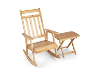 Slickblue Front Porch Rocking Chair and Foldable Table Set for Outdoors