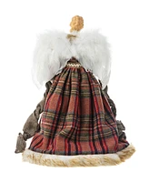 Glitzhome 16 H Polyvinyl chloride Christmas Woodland Angel Tree Top