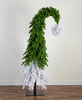 Nearly Natural 9ft. Holiday Green Santa's Hat Christmas Tree with 600 Led Lights and 1992 Bendable Branches