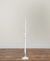 Nearly Natural 6ft. Pre-Lit Artificial White Birch Tree with 400 Color Changing Led Lights