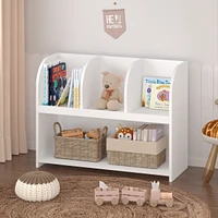 Streamdale Furniture 4-Compartment Kids Bookcase & Toy Organizer