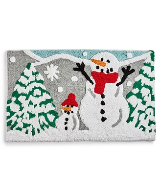 Holiday Lane Snowman Sculpted Rug, 20"x30", Exclusively at Macy's