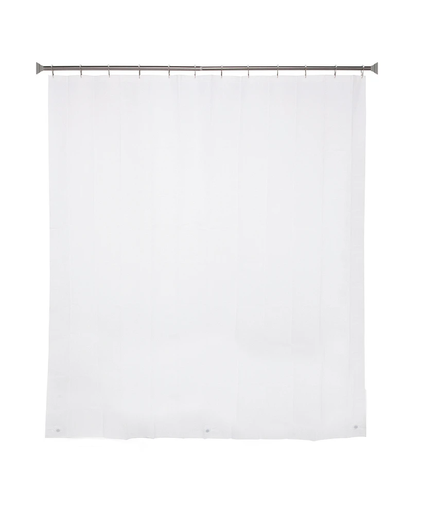 Kenney Medium Weight Peva Shower Curtain Liner and Beaded Roller Ring Set