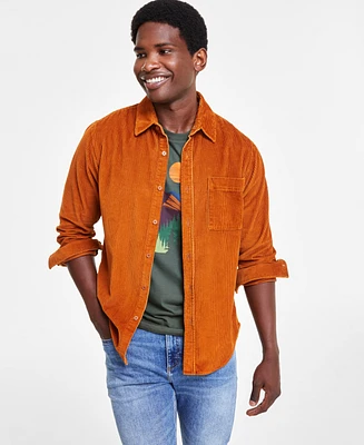 Sun + Stone Men's Long Sleeve Button-Front Corduroy Shirt, Created for Macy's