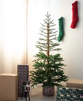 Nearly Natural 5ft. Artificial Woodland Fir Christmas Tree in Decorative Planter