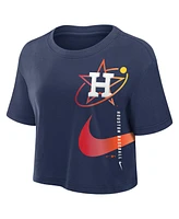 Nike Women's Navy Houston Astros City Connect Performance Cropped T-Shirt