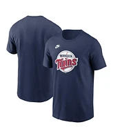 Nike Men's Navy Minnesota Twins Cooperstown Collection Team Logo T-Shirt