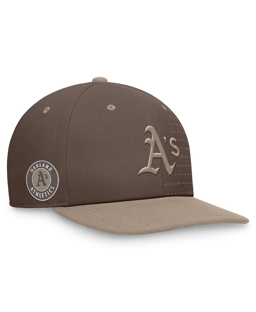 Nike Men's Brown Oakland Athletics Statement Ironstone Pro Performance Snapback Hat