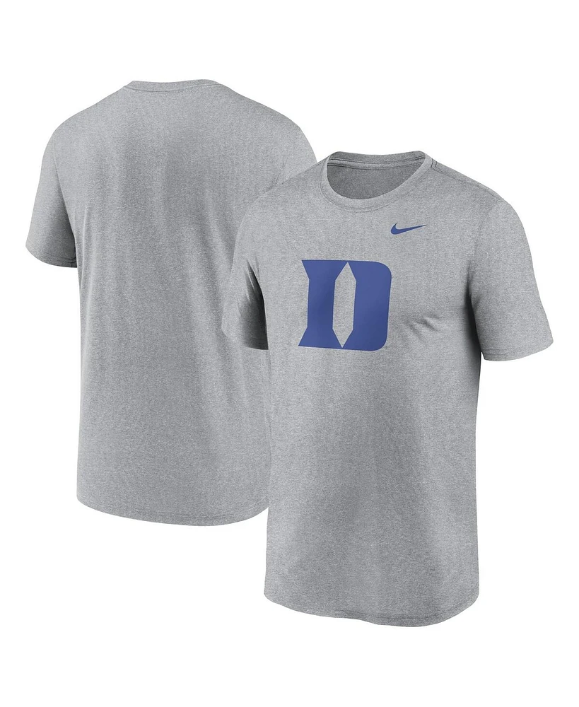 Nike Men's Heather Gray Duke Blue Devils Primetime Legend Logo T-Shirt