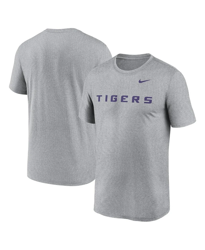 Nike Men's Heather Gray Lsu Tigers Primetime Legend Wordmark T-Shirt